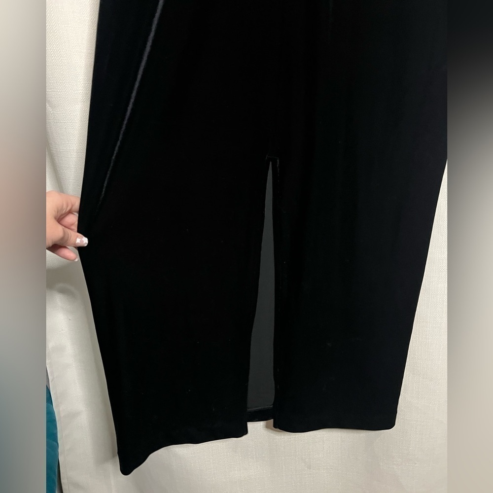 Vintage Black Velvet Beaded Evening Dress 12 - Picture 9 of 14